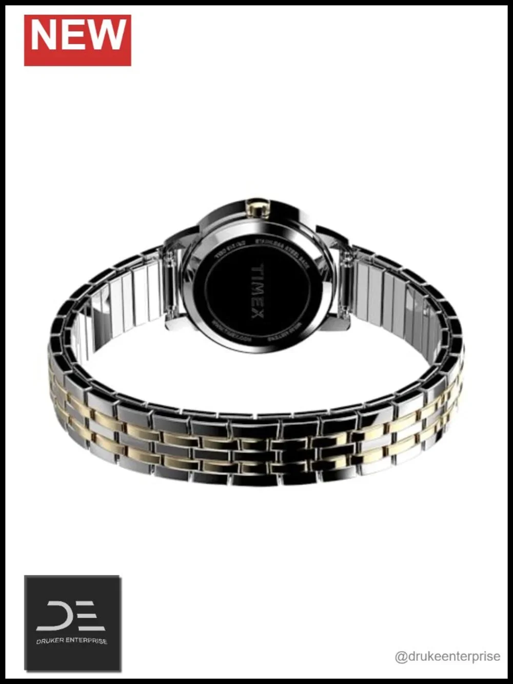 Stainless Steel Expansion Band Watch with Indiglo Backlight and Arabic Numerals